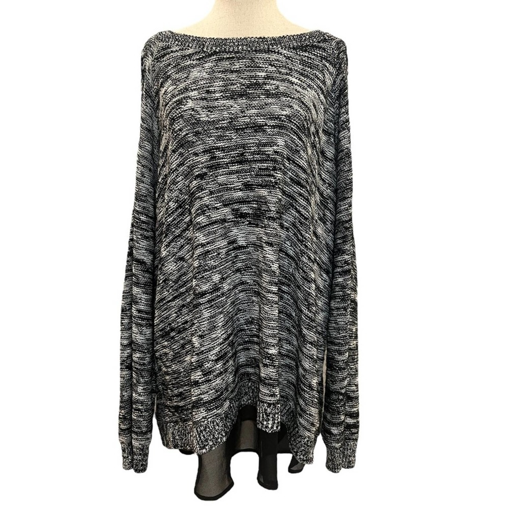 Torrid Marled Pullover Cold Shoulder Split Back S… - image 3